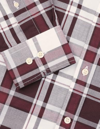 U.S. POLO ASSN. Maroon Plaid Checked Tailored Fit Men's Shirt