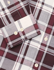 U.S. POLO ASSN. Maroon Plaid Checked Tailored Fit Men's Shirt