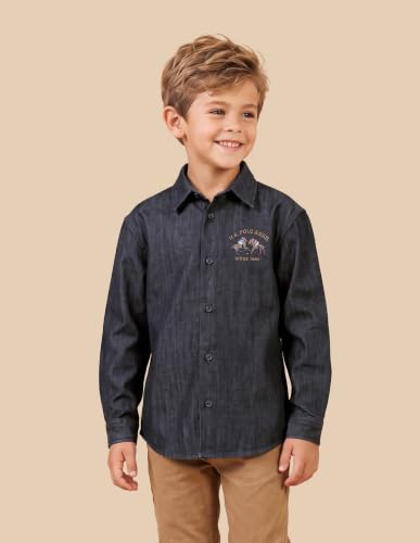 U.S. Polo Assn. Navy Cotton Heathered Boxy Fit Boy's Shirt