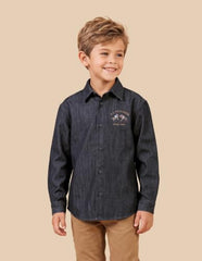 U.S. Polo Assn. Navy Cotton Heathered Boxy Fit Boy's Shirt