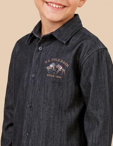 U.S. Polo Assn. Navy Cotton Heathered Boxy Fit Boy's Shirt