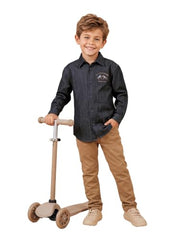 U.S. Polo Assn. Navy Cotton Heathered Boxy Fit Boy's Shirt