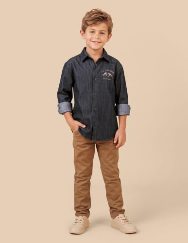 U.S. Polo Assn. Navy Cotton Heathered Boxy Fit Boy's Shirt