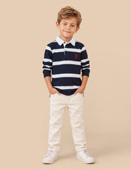 U.S. Polo Assn. Kids Horizontal Striped Regular Fit Polo Shirt