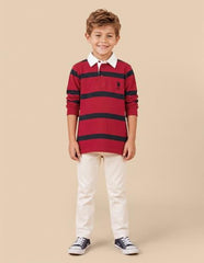 U.S. Polo Assn. Kids Horizontal Striped Regular Fit Polo Shirt