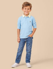 USPA Kids Boys Solid Regular Fit Polo Shirt