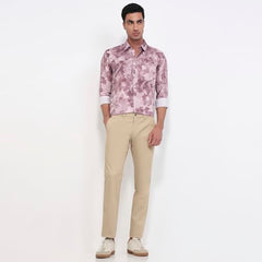 Parx men's low rise tapered fit cotton blend solid casual trousers with flat front, perfect for relaxed, stylish everyday wear.