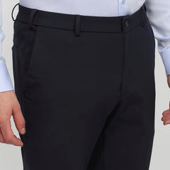 Raymond Men Slim Fit Solid Pattern Poly Viscose Blend Flat Front Formal Trouser Blue