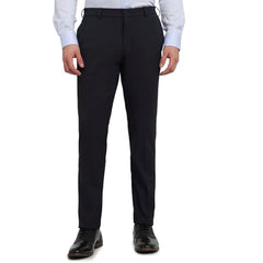 Raymond Men Slim Fit Solid Pattern Poly Viscose Blend Flat Front Formal Trouser Blue