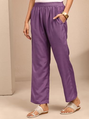 Libas Embroidered Chanderi Cotton Straight Kurta With Trouser and Dupatta-401454S