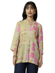 Libas Printed Muslin Straight Kurti for Women (98295XXL)