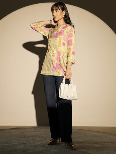 Libas Printed Muslin Straight Kurti for Women (98295XXL)