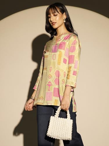 Libas Printed Muslin Straight Kurti for Women (98295XXL)