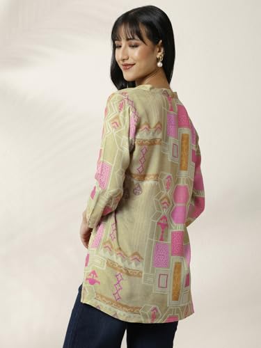 Libas Printed Muslin Straight Kurti for Women (98295XXL)