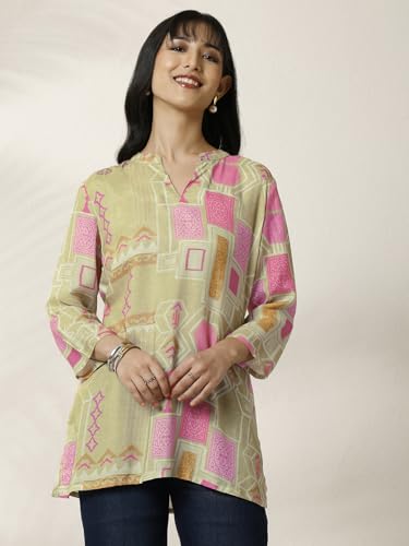 Libas Printed Muslin Straight Kurti for Women (98295XXL)
