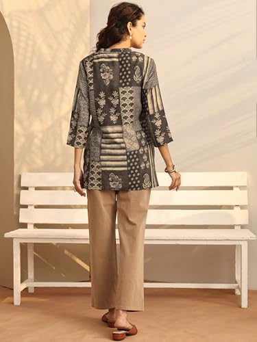 Libas Printed Silk Blend Straight Kurti for Women (98300M)