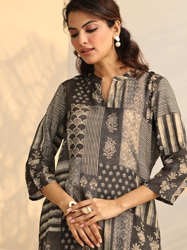 Libas Printed Silk Blend Straight Kurti for Women (98300M)
