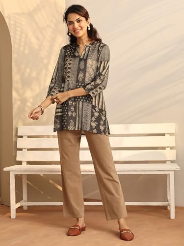 Libas Printed Silk Blend Straight Kurti for Women (98300M)