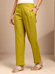 Libas Yoke Design Cotton Blend Straight Kurta With Trousers and Dupatta