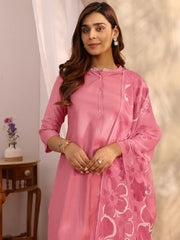 Libas Embellished Silk Blend Straight Kurta With Trouser and Dupatta-99874S