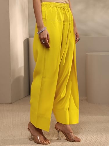 Libas Yoke Design Silk Blend Straight Kurta With Trousers and Dupatta-99875S
