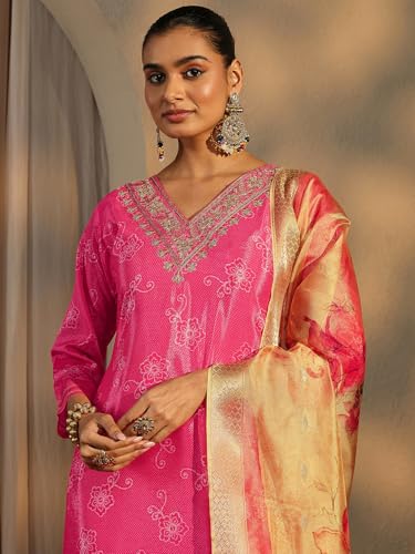 Libas Printed Chinon Straight Kurta Set For Women (99879XL)