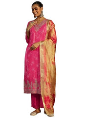 Libas Printed Chinon Straight Kurta Set For Women (99879XL)