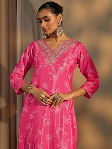 Libas Printed Chinon Straight Kurta Set For Women (99879XL)