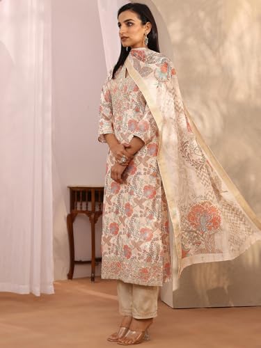 Libas printed Chinon straight kurta set for women, includes a kurti and matching bottoms, in vibrant printed fabric.