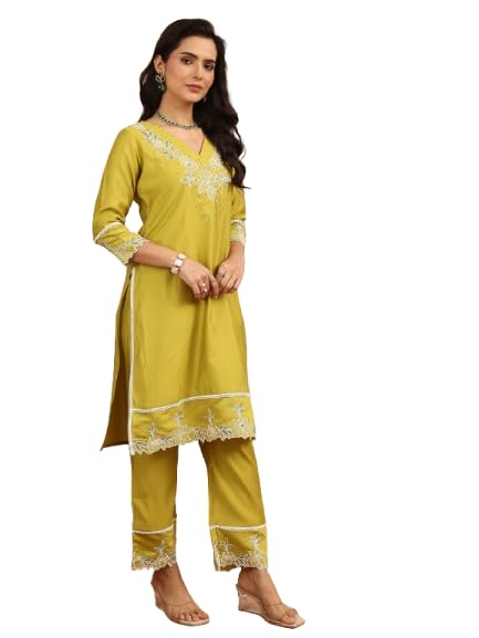 Libas Printed Silk Blend Straight Co-ords Set for Women (99906S)