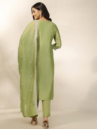 Libas Embroidered Silk blend Straight-fit Kurta Set for Women (99925S)