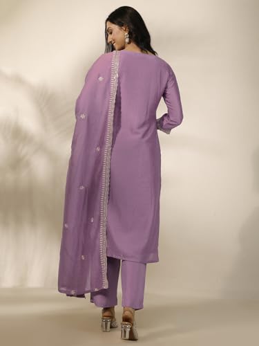 Libas Embroidered Silk blend Straight-fit Kurta Set for Women (99928S)
