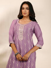Libas Embroidered Silk blend Straight-fit Kurta Set for Women (99928S)