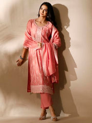 Libas Embroidered Silk blend Straight-fit Kurta Set for Women (99929S)