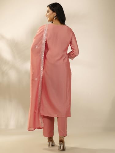 Libas Embroidered Silk blend Straight-fit Kurta Set for Women (99929S)