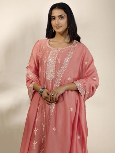 Libas Embroidered Silk blend Straight-fit Kurta Set for Women (99929S)