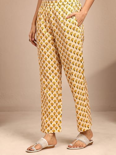 Libas Printed Cotton Blend Anarkali Kurta With Trousers and Dupatta-99941XXL