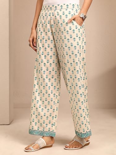Libas Printed Cotton Blend A-Line Kurta With Palazzos and Dupatta