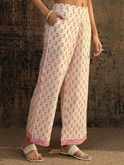 Libas Printed Cotton Anarkali Kurta With Trousers and Dupatta
