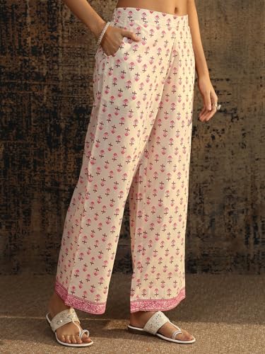 Libas Printed Cotton Anarkali Kurta With Trousers and Dupatta