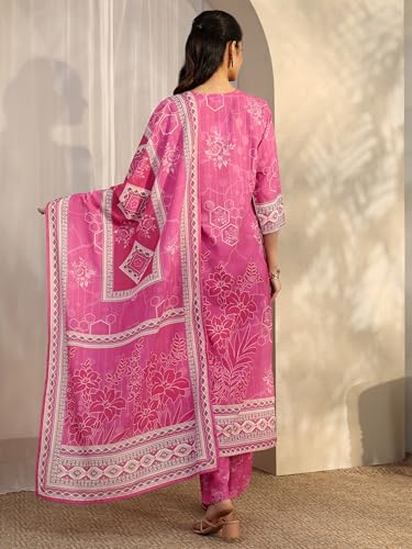 Libas Printed Cotton Blend Straight Kurta Set For Women