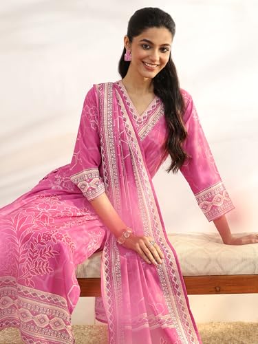Libas Printed Cotton Blend Straight Kurta Set For Women