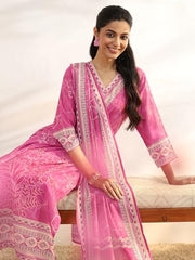 Libas Printed Cotton Blend Straight Kurta Set For Women