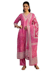 Libas Printed Cotton Blend Straight Kurta Set For Women