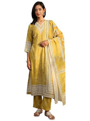 Libas Printed Cotton Blend Straight Kurta Set For Women