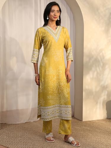 Libas Printed Cotton Blend Straight Kurta Set For Women