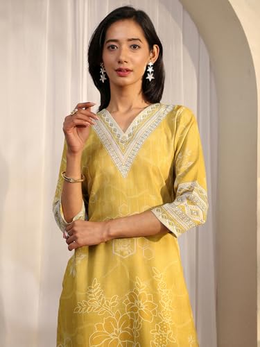 Libas Printed Cotton Blend Straight Kurta Set For Women