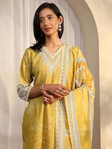 Libas Printed Cotton Blend Straight Kurta Set For Women