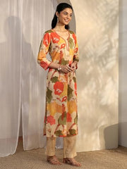 Libas Printed Cotton Blend Straight Kurta Set For Women (401349S)