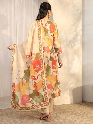 Libas Printed Cotton Blend Straight Kurta Set For Women (401349S)